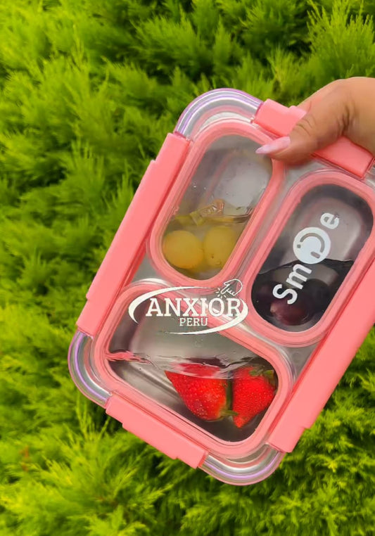 Táper Térmico con 3 Compartimentos y Cierre Hermético