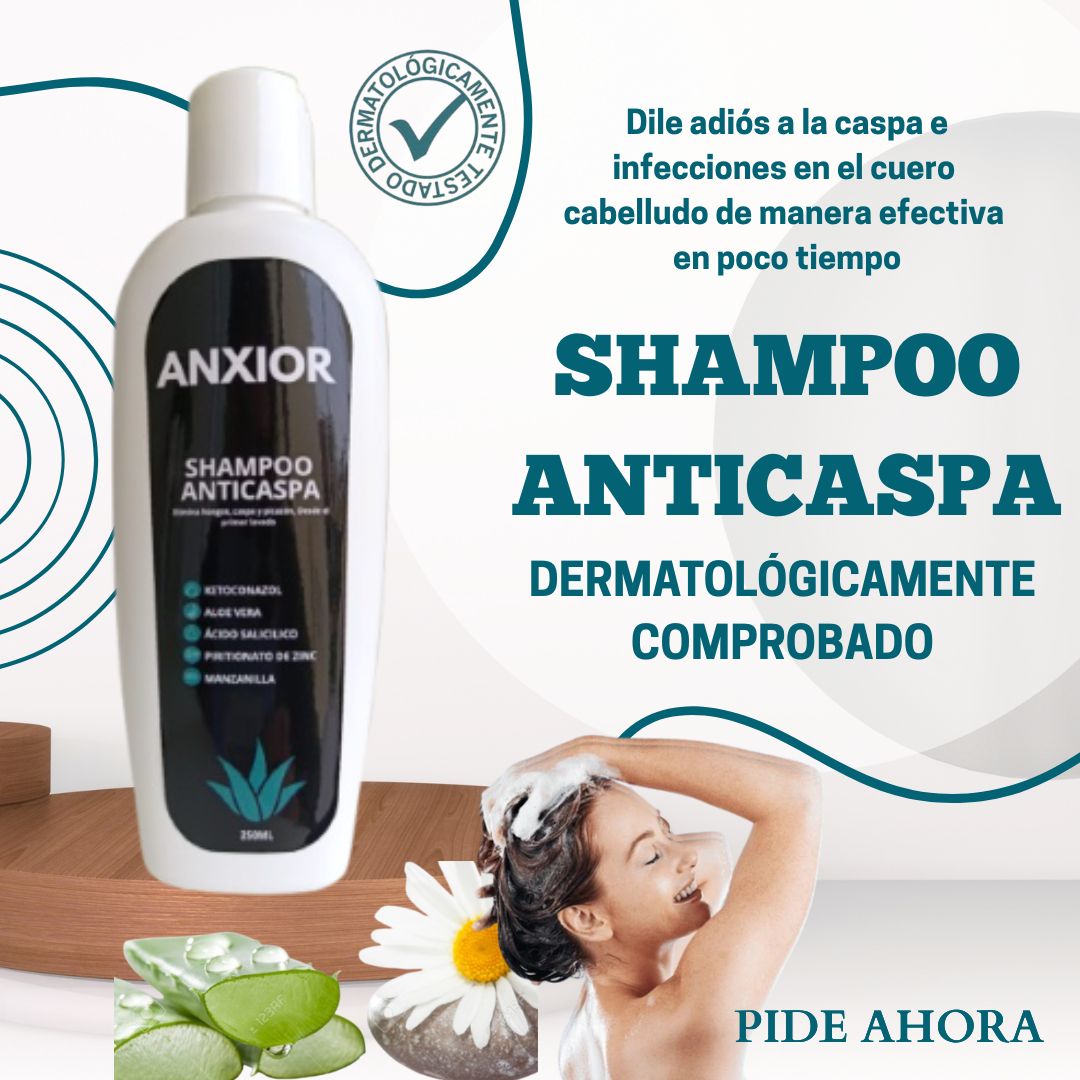 Shampoo Anti Caspa Premium ANXIOR – Con Ketoconazol y Aloe Vera