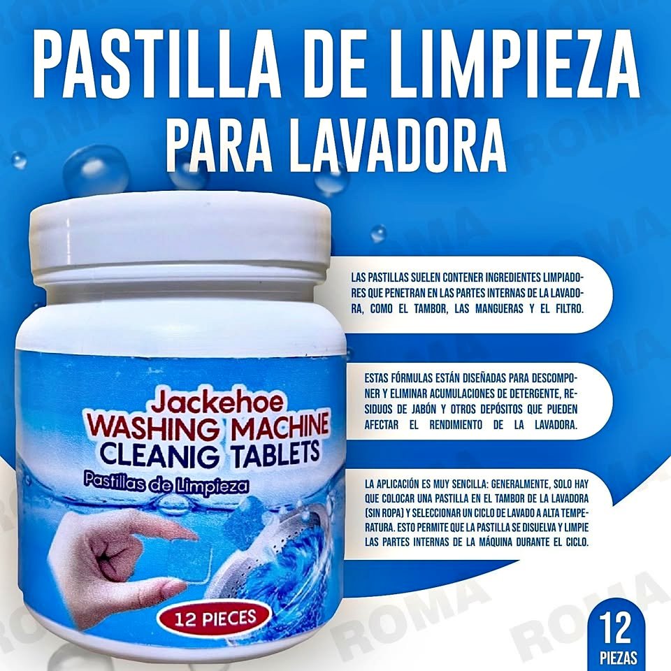 Pastillas de Limpieza para Lavadora – Elimina Sarro, Residuos y Malos Olores