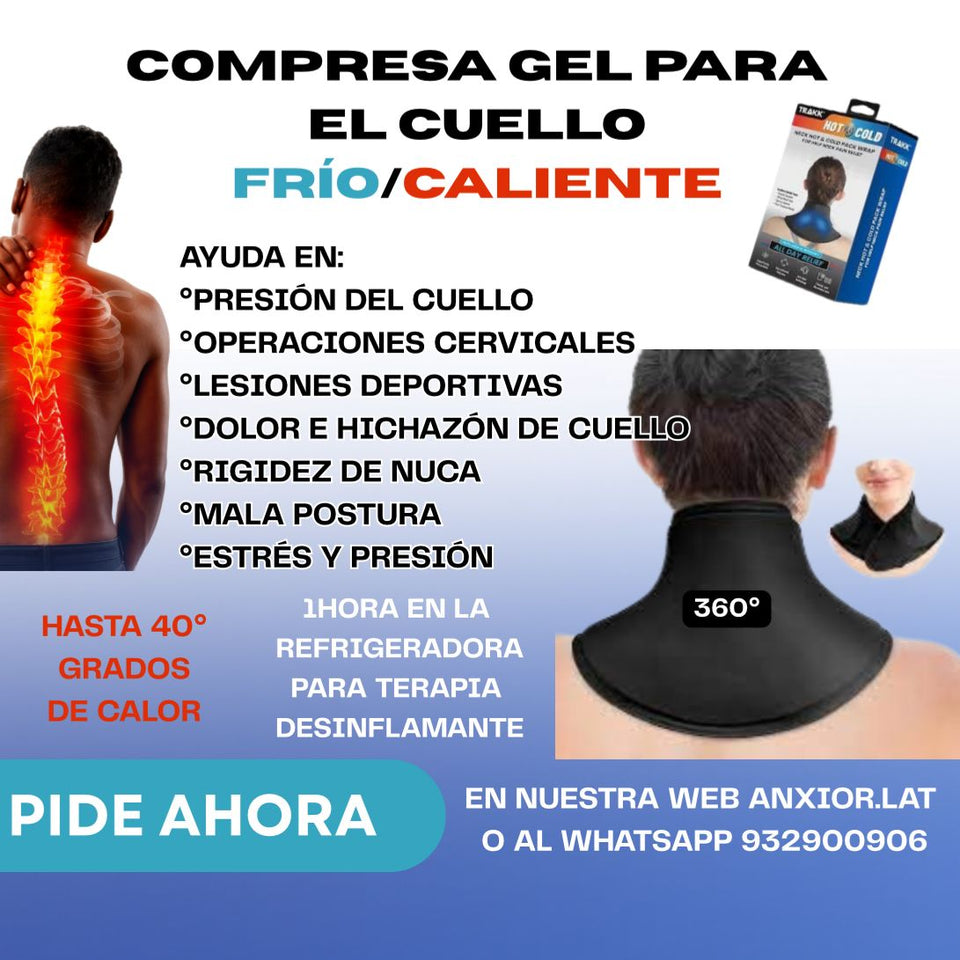 Compresa de Gel Frío y Caliente para Cuello – Alivio Inmediato del Dolor, Estrés y Tensión