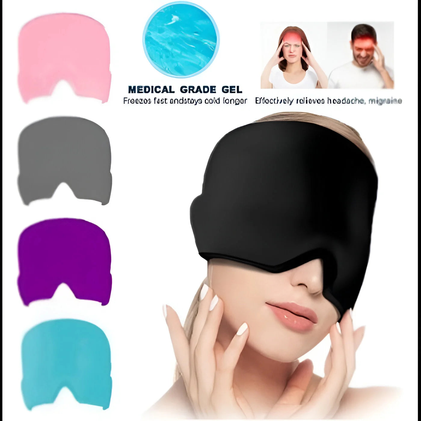 GORRO EN GEL PARA DOLOR DE CABEZA Y MIGRAÑA