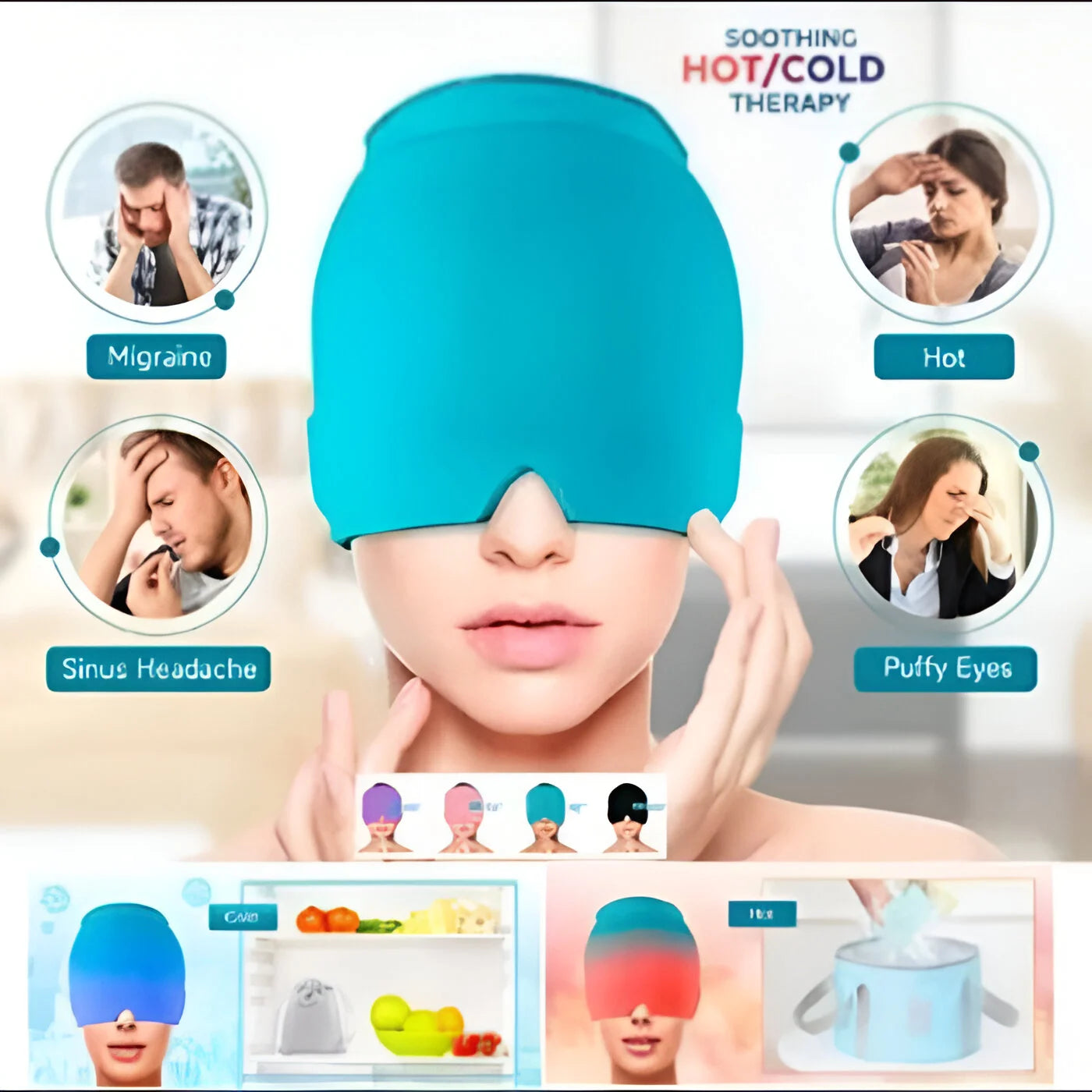 GORRO EN GEL PARA DOLOR DE CABEZA Y MIGRAÑA